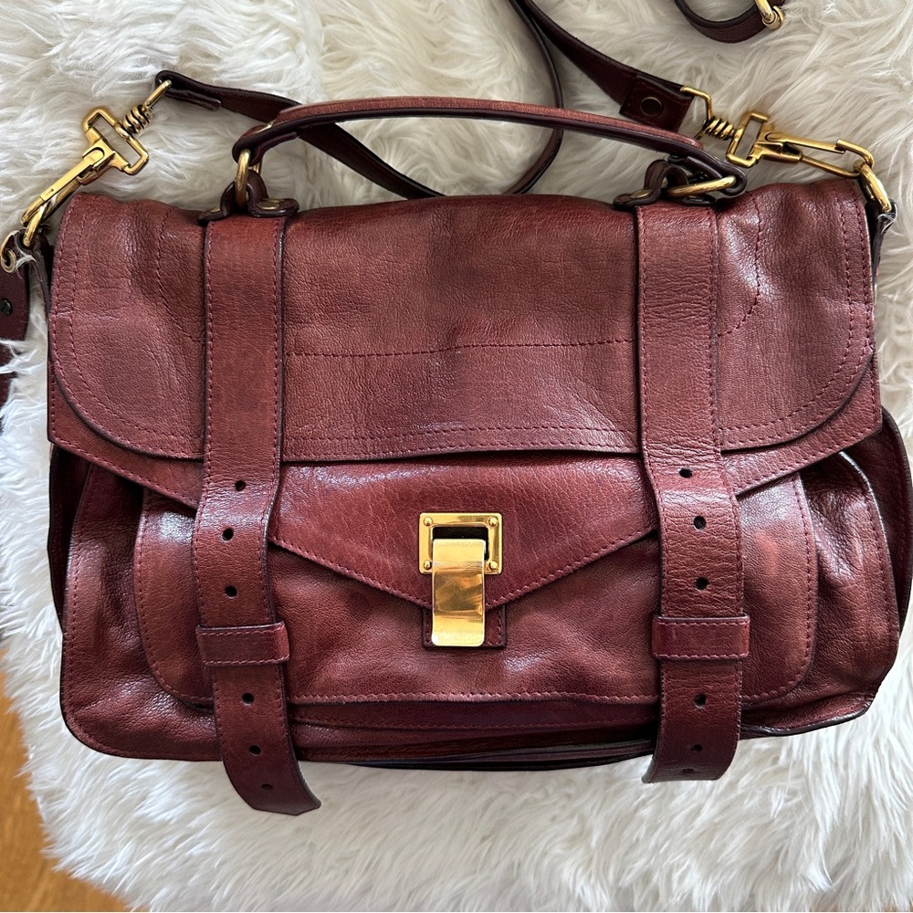 Proenza Schouler PS1 Medium Burgundy with Gold Hardware